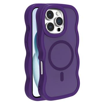 iPhone 16 Pro Husă hibridă magnetică cu margini ondulate - Violet