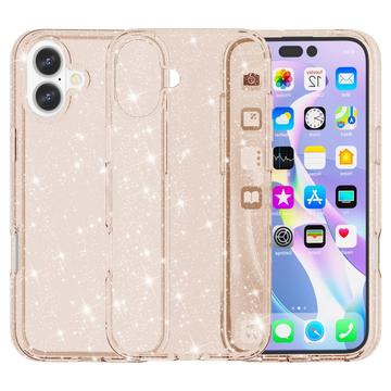 Husă Hibrid iPhone 16 - Stylish Glitter - Auriu