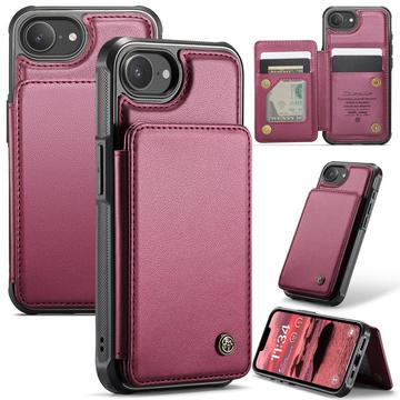 iPhone 16e Caseme C22 Case RFID Card Wallet - roșu