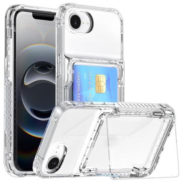Husă Transparentă iPhone 16e cu Suport pentru Carduri