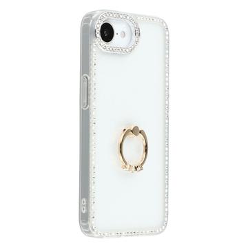 Husă hibridă cu suport pentru inel iPhone 16e CrystalGlow - Transparent