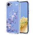 iPhone 16e Husă TPU cu model floral - Violet