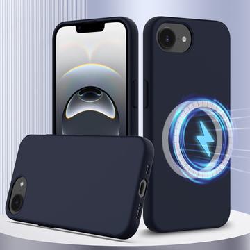 Husă Silicon Liquid iPhone 16e - Compatibila MagSafe - Albastru Închis