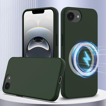 Husă Silicon Liquid iPhone 16e - Compatibila MagSafe - Verde Închis