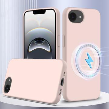 Husă Silicon Liquid iPhone 16e - Compatibila MagSafe - Roz