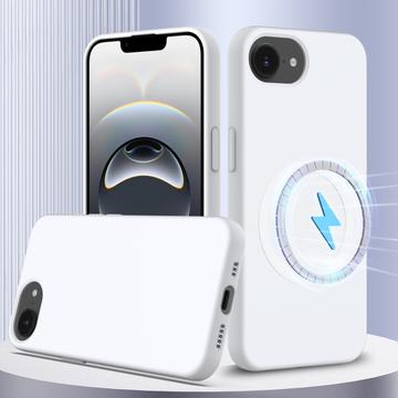 Husă Silicon Liquid iPhone 16e - Compatibila MagSafe - Alb