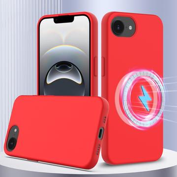 Husă Silicon Liquid iPhone 16e - Compatibila MagSafe - Roșu