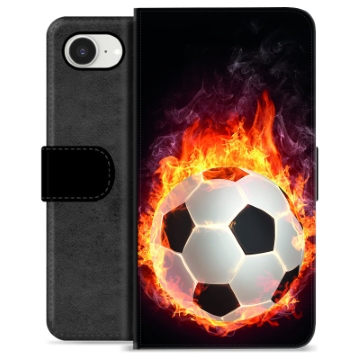 Husă Portofel Premium - iPhone 16e - Fotbal în Flăcări