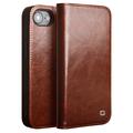 Husă Piele Portofel iPhone 16e - Qialino Classic - Maro Închis