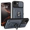 Husă Hibridă iPhone 16e cu Inel Rotativ cu Ecran pentru Cameră