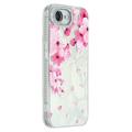 Husă Hybrid cu camera de protecție iPhone 16e IMD galvanizat cu arc - Flori roz