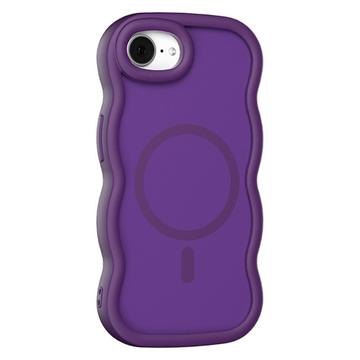iPhone 16e Husă hibridă magnetică cu margini ondulate - Violet