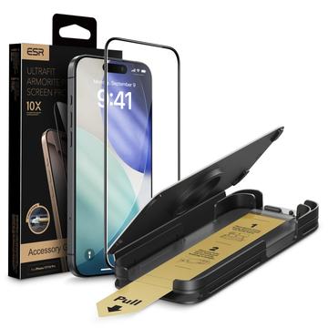 Protector de ecran din sticlă călită iPhone 17/16 Pro ESR UltraFit Armorite Pro - 9H, 0.3mm - Margine neagră