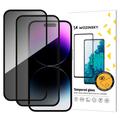 iPhone 17/16 Pro Wozinsky Super Tough Privacy Tempered Glass - 9H, 2 buc. - Marginea neagră
