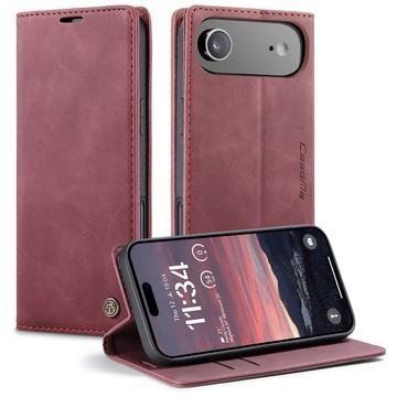 Husă Portofel iPhone Air - Caseme 013 - Roșu Vin