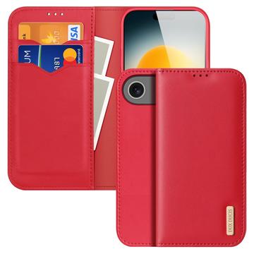 Husă Piele Portofel iPhone 17 Air - Dux Ducis Hivo - Roșu