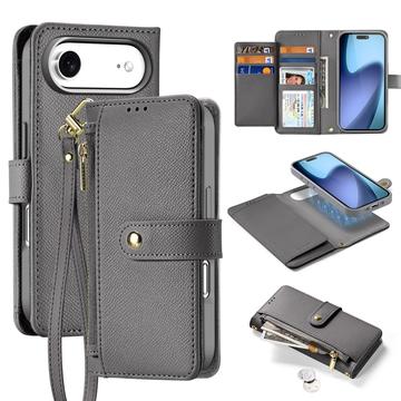 Husă portofel din piele cu husa magnetica iPhone 17 Air Dux Ducis Lawa - gri