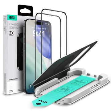Protecție de ecran din sticlă călită iPhone Air ESR UltraFit - 9H, 0.3mm - Margine neagră