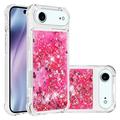 Husă TPU iPhone Air Glitter Quicksand TPU - Inimi roz