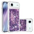Husă TPU iPhone Air Glitter Quicksand - Inimi Purpurii
