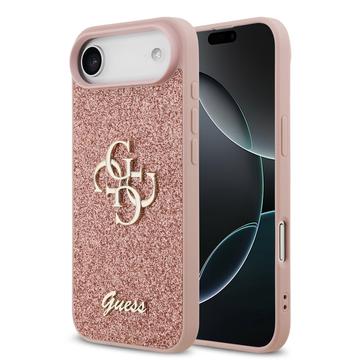 Husă iPhone 17 Air - Guess Fixed Glitter 4G Metal Logo - Roz
