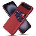 Husă cu Buzunar Card iPhone Air - KSQ - Roșu