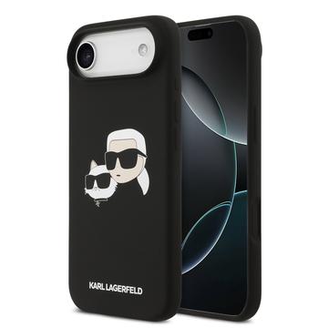 Husă MagSafe din silicon lichid iPhone Air Karl Lagerfeld Double Heads - Negru