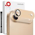 iPhone Air Northjo Protecție completă din metal mat și sticlă temperată pentru obiectivul camerei foto - auriu