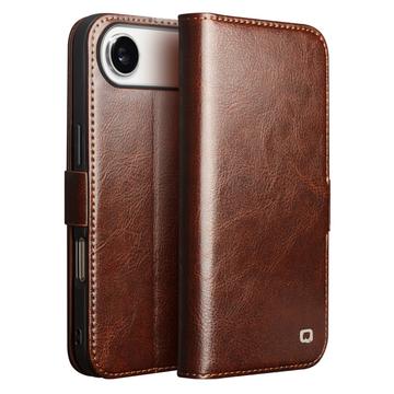 Husă Piele Portofel iPhone 17 Air - Qialino Classic - Maro Închis