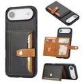 Husă cu Portofel iPhone 17 Air - Retro Style - Negru