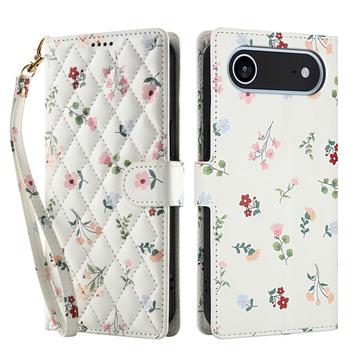 iPhone Air Husă portofel cu motive florale rombice - Trandafiri