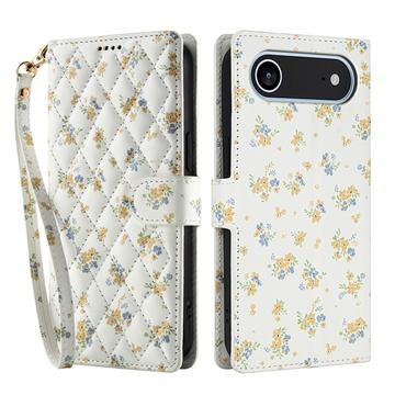 iPhone Air Husă portofel cu motive florale rombice - Flori galbene