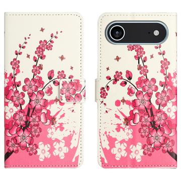 Husă Portofel iPhone 17 Air - Style - Flori Roz