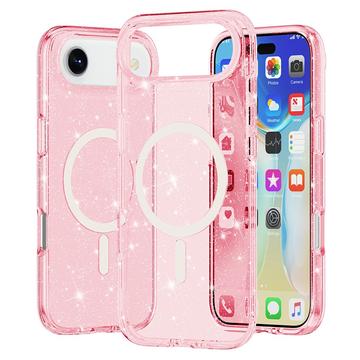 Husă Hibrid iPhone 17 Air - Stylish Glitter - Compatibil MagSafe - Roz