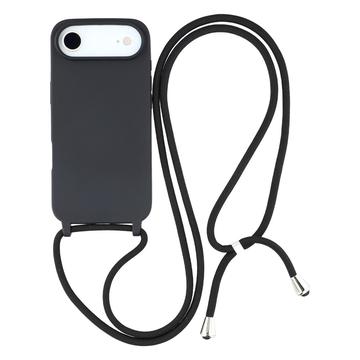 Husă TPU iPhone 17 Air - cu Șnur de Mână - Negru