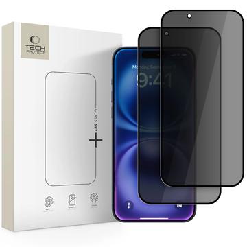 Protecție de ecran din sticlă temperată Privacy iPhone 17 Air Tech-Protect Glass Spy+ - 2 buc. - Negru