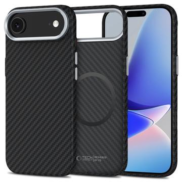 Husă din plastic iPhone 17 Air Tech-Protect Ion Carbon - compatibilă cu MagSafe - negru / argintiu