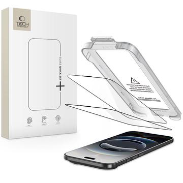 Protector de ecran din sticlă călită iPhone 17 Air Tech-Protect Quick Set+ 2-Pack - Transparent