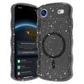 Husă MagSafe iPhone Air Wave-Edge Laser Glitter - Negru translucid