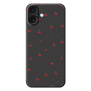 Husă TPU cu model de cireșe iPhone 17 - negru