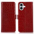 Husă Piele Portofel cu RFID iPhone 17 - Crocodile