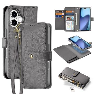 Husă portofel din piele cu husa magnetica iPhone 17 Dux Ducis Lawa - gri