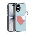 Husă cu inel pentru degete / curea pentru mână iPhone 17 Dux Ducis Luvy  - Albastru ceresc / Inimă