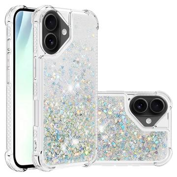 Husă TPU iPhone 17 Glitter Quicksand - Inimi de Argint