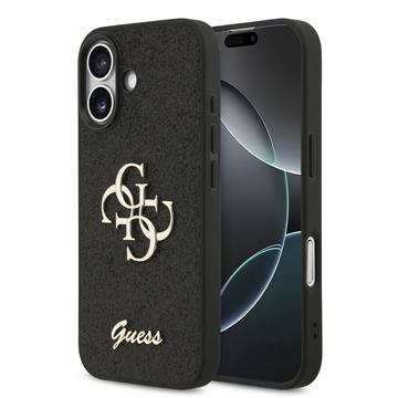 Husă iPhone 17 - Guess Fixed Glitter 4G Metal Logo - Negru
