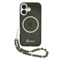 Husă cu curea iPhone 17 Guess IML Glitter Script - Compatibilă cu MagSafe - Negru