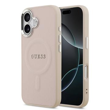 Husă Hibrid iPhone 17 - Guess Saffiano - Compatibil MagSafe - Roz