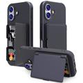 Husă Hibrid iPhone 17 - cu Oglindă Ascunsă și Slot Card - Negru