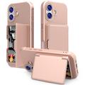 Husă Hibrid iPhone 17 - cu Oglindă Ascunsă și Slot Card - Roz