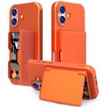 Husă Hibrid iPhone 17 - cu Oglindă Ascunsă și Slot Card - Portocaliu
